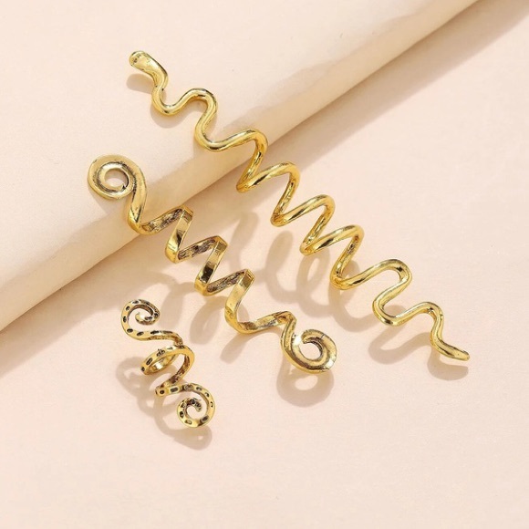 Gold metal cute spiral designed hair pieces - Picture 2 of 2